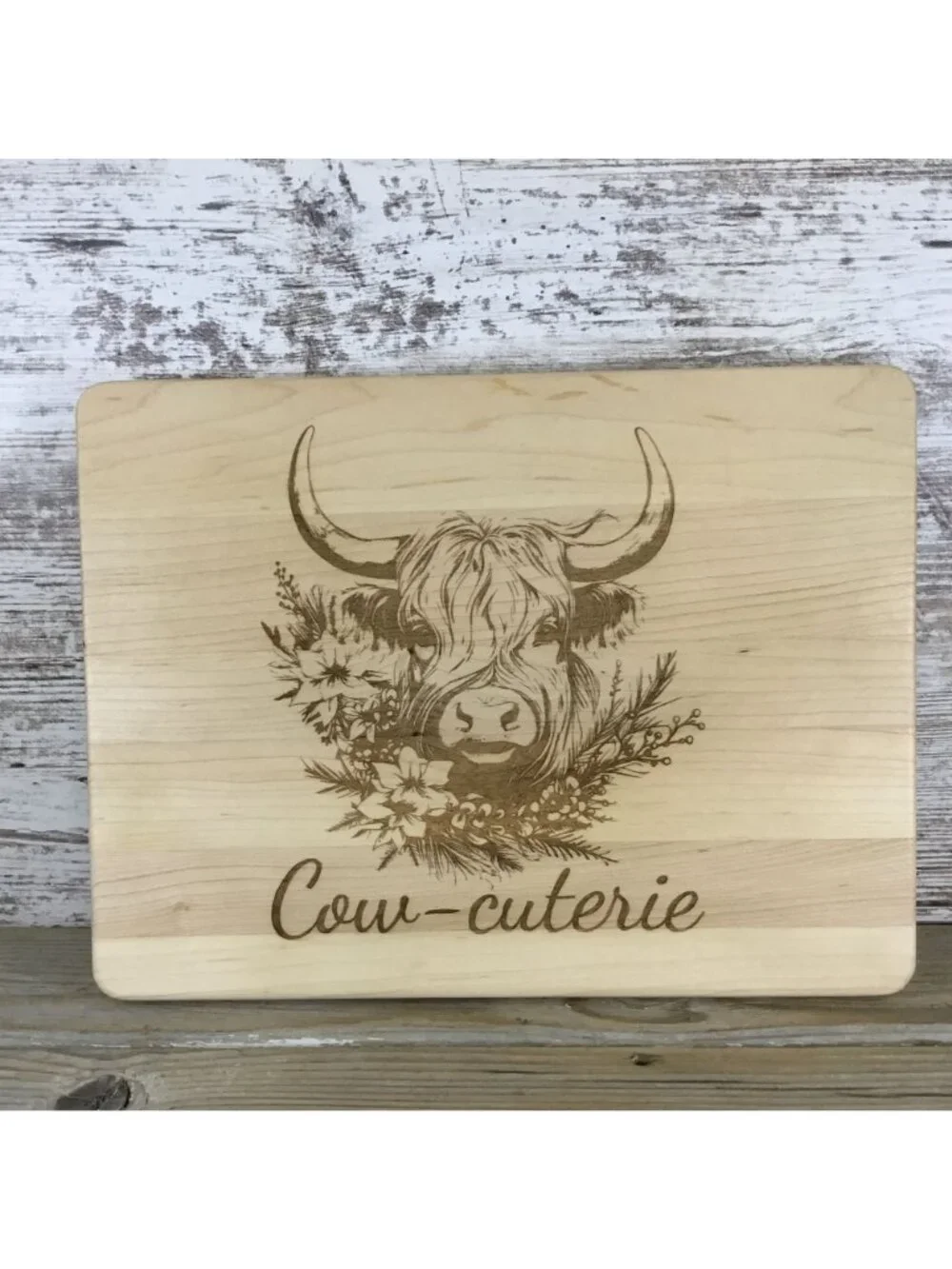 Cow-Cuterie Maple Engraved Cutting Board 11.5